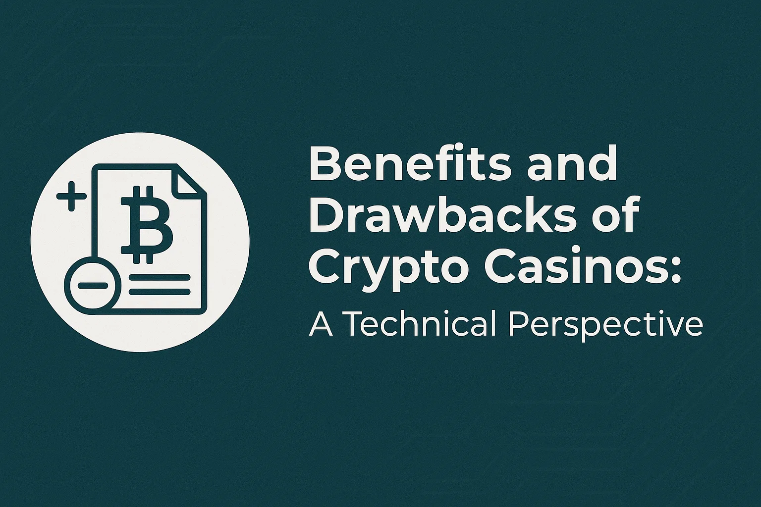 Benefits and Drawbacks of Crypto Casinos: A Technical Perspective